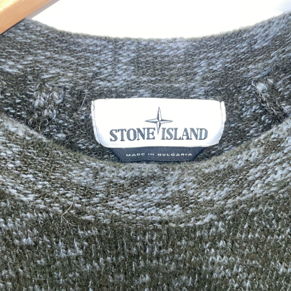 Stone Island Wool Crewneck Sweater Dark Green - Picture 3 of 3